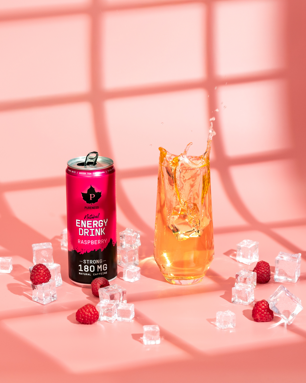 Natural Energy Drink Raspberry - 330 ml x 24st