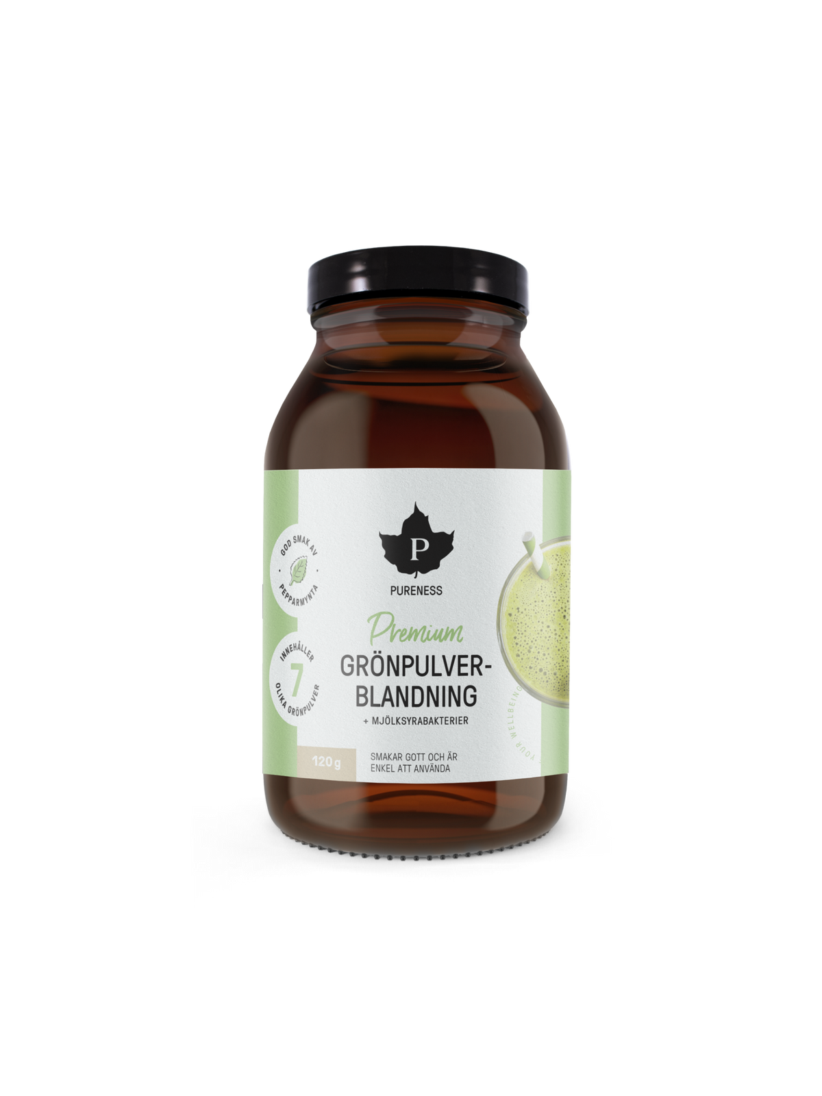 Premium Grönpulverblandning + mjölksyrabakterier - 120 g