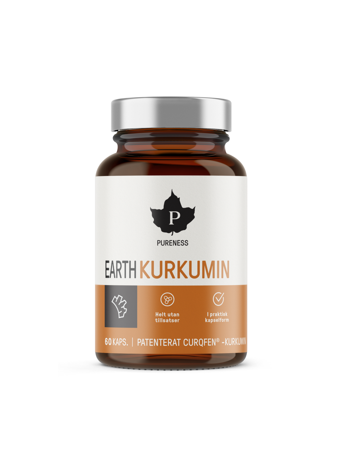 en burk pureness earth kurkumin utan bakgrund