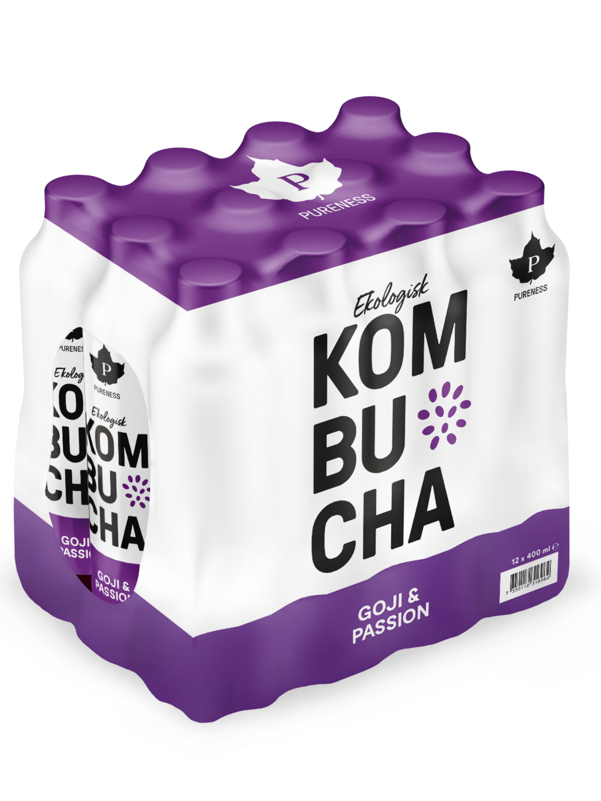 12pack kombucha goji passion från pureness utan bakgrund