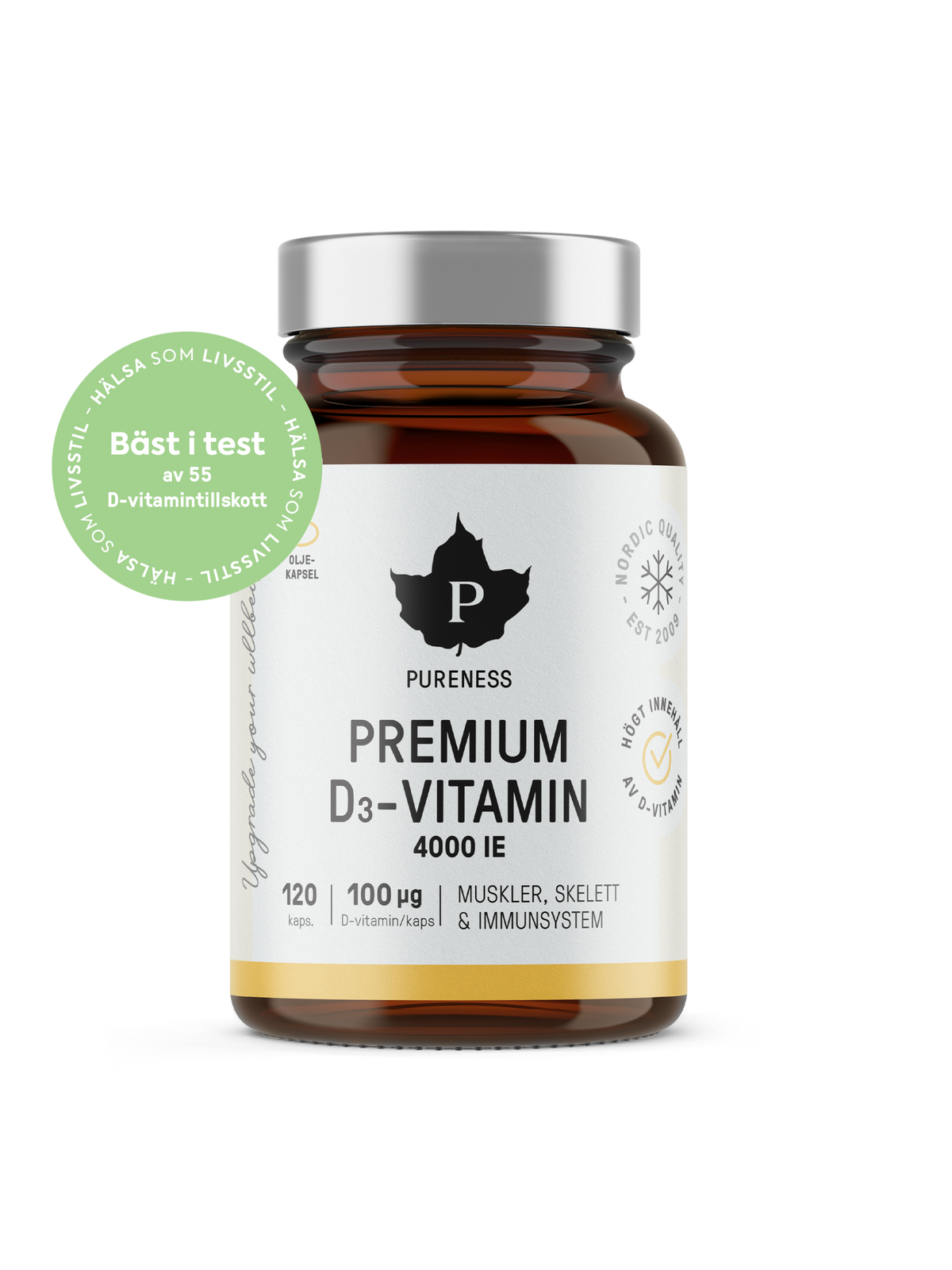Premium D3-Vitamin 4000 IE - 120 kapslar