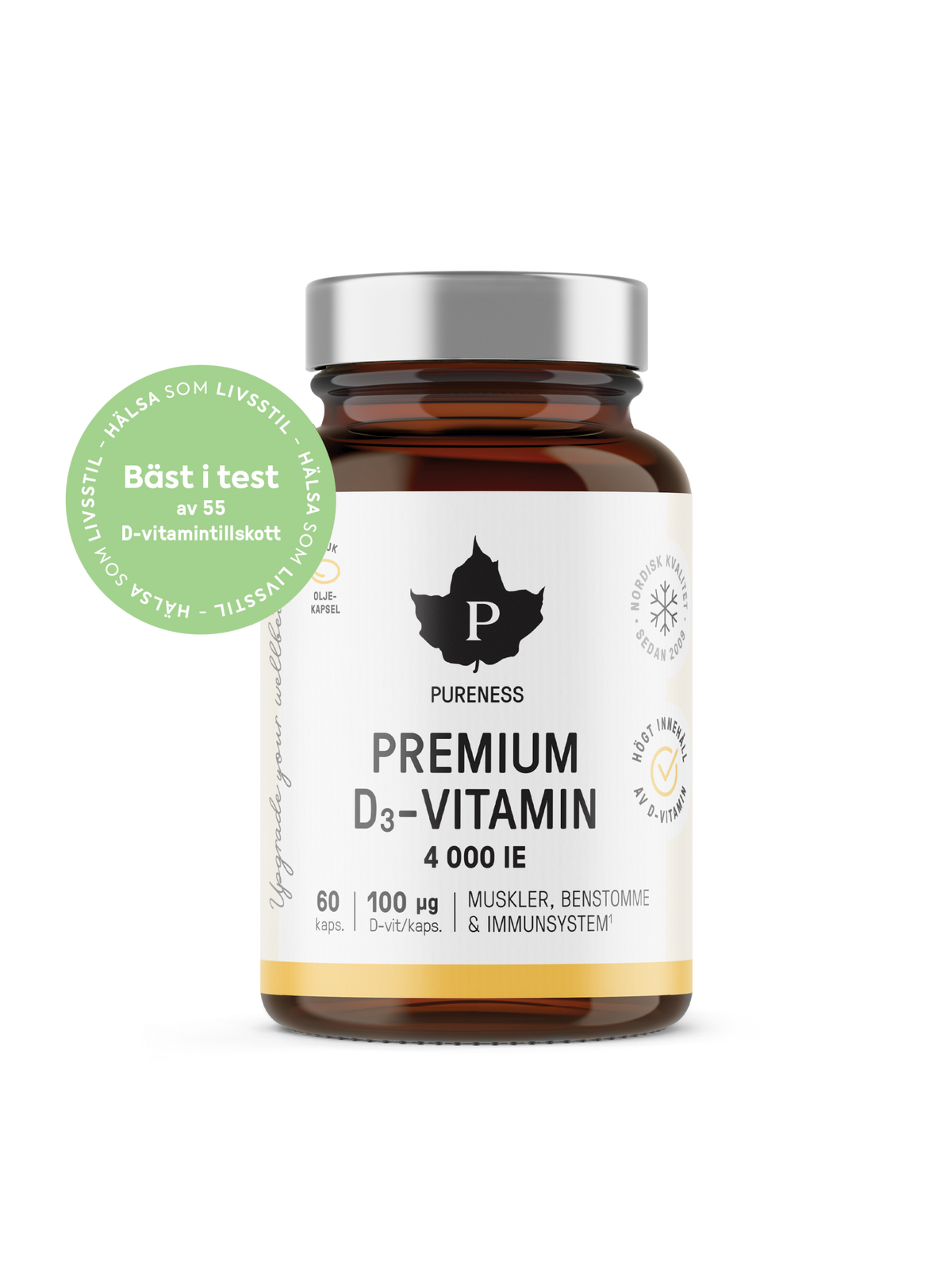 Premium D3-Vitamin 4000 IE - 60 kapslar