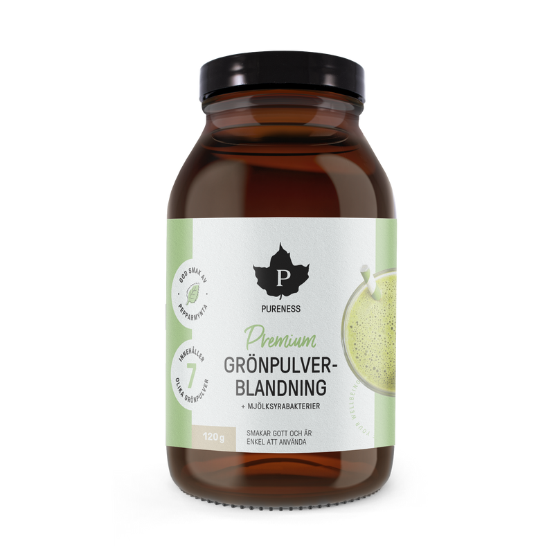 Premium Grönpulverblandning + mjölksyrabakterier - 120 g