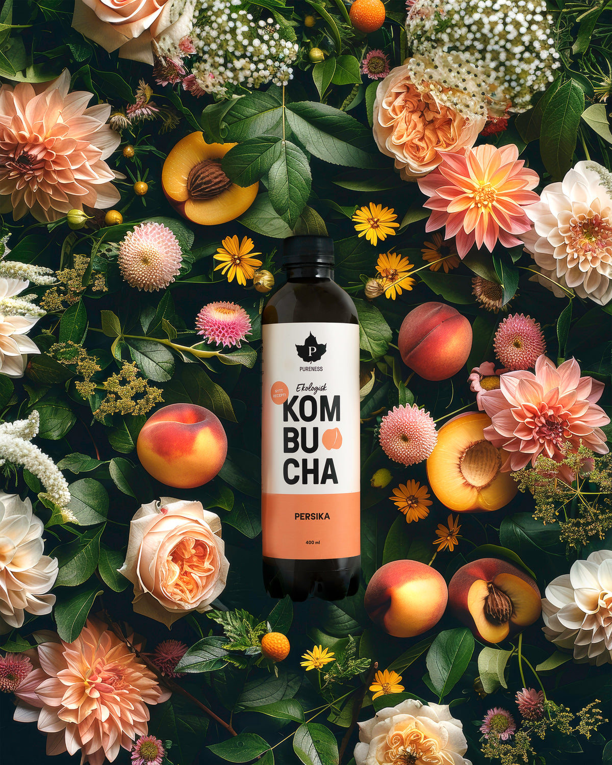 Ekologisk Kombucha Persika 400 ml x 12st