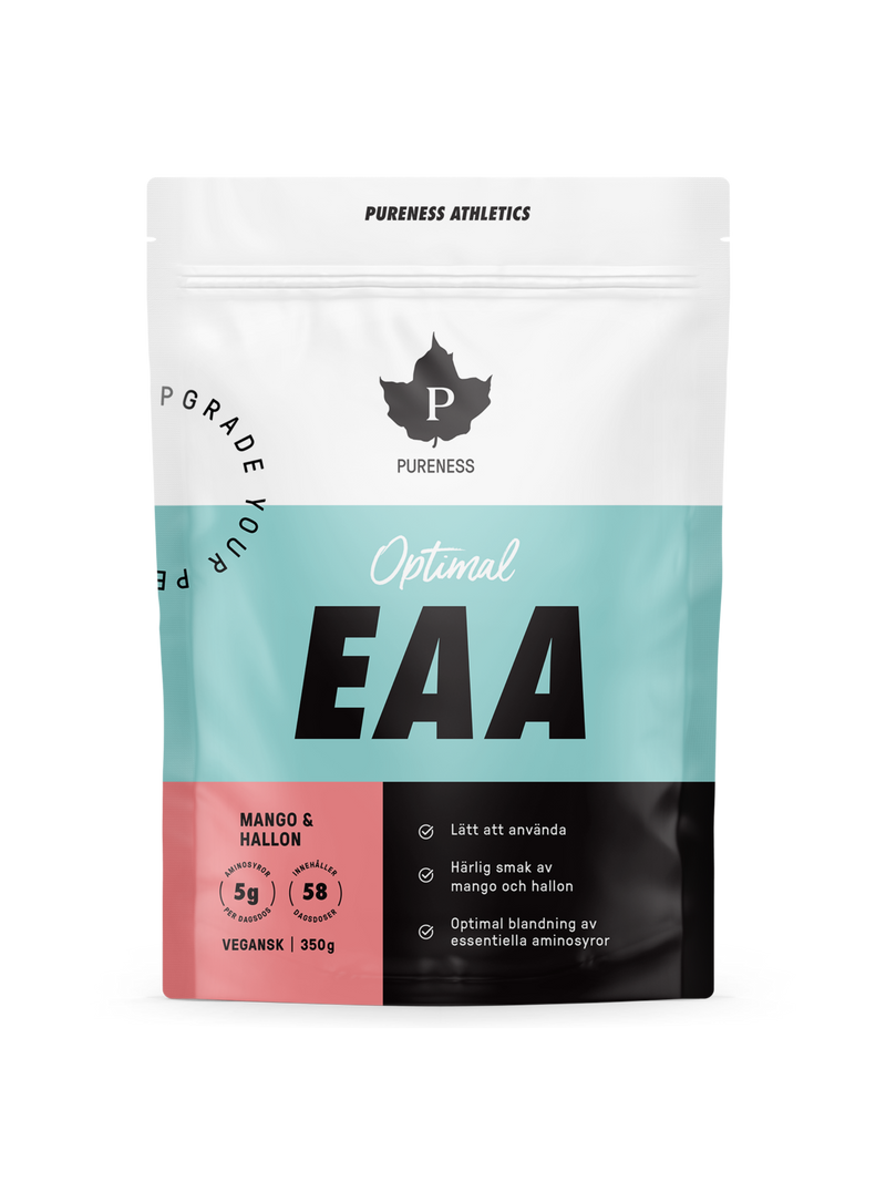 en påse pureness optimal EAA pulver utan bakgrund