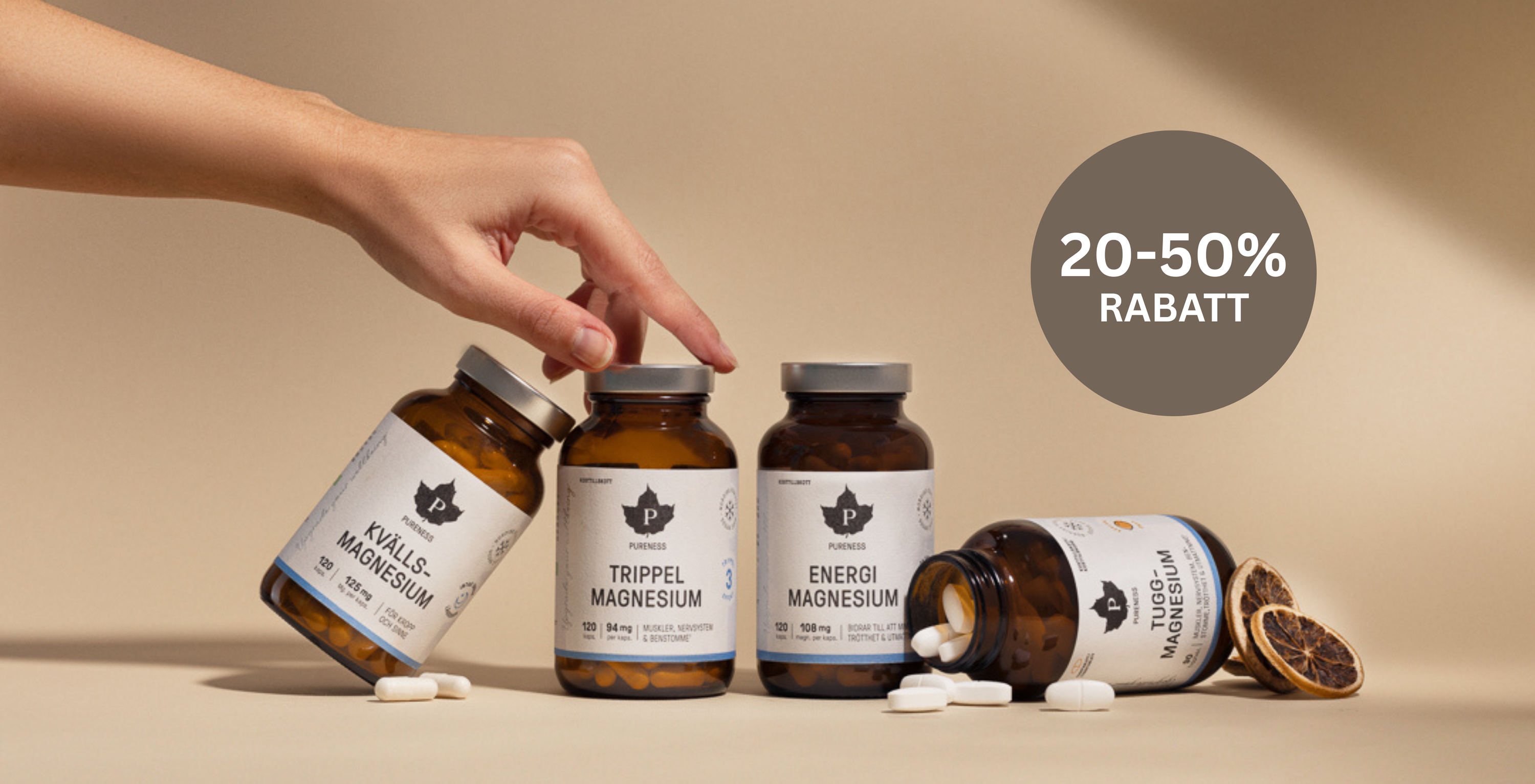 Banner med fyra olika magnesium