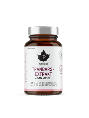 Tranbärsextrakt + D-mannose - 60 kapslar