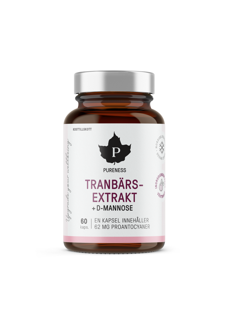 Tranbärsextrakt + D-mannose - 60 kapslar