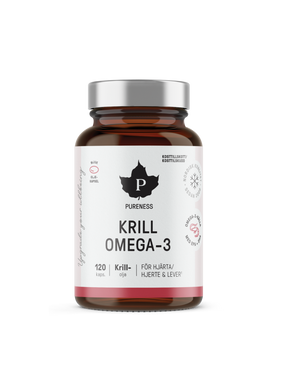 en burk pureness krill omega-3 utan bakgrund