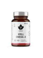 en burk pureness krill omega-3 utan bakgrund