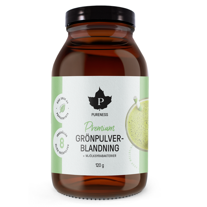 Premium Grönpulverblandning + mjölksyrabakterier - 120 g